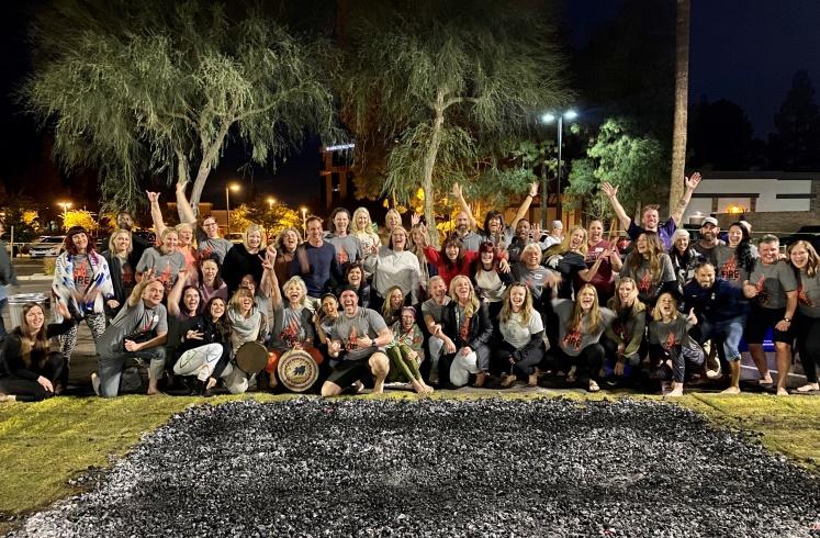 Group photo of people participating in Annual Arizona Firewalking Cermony
